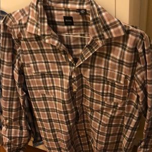 Hugo Boss mens slim fit plaid shirt